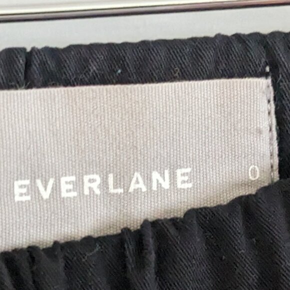 Everlane Easy Pant Wide Leg High Rise Cotton Pants Size 0 XS Washed Black - Picture 4 of 6